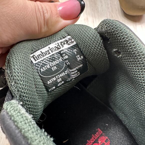 Timberland PRO Reaxion Mid Work Boots Green Slip Resistant EH SR Men’s 8M - Picture 9 of 9